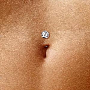 TITANIUM CRYSTAL FLOATING BELLY BUTTON RING BAR navel