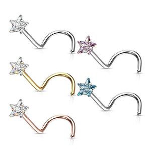 CRYSTAL STAR SCREW NOSE STUD