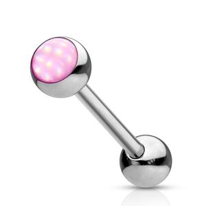 ILLUMINATING OPAL CENTRE TONGUE BAR - 16MM