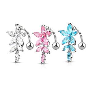 WATERFALL OF FLOWERS  REVERSE BELLY BARBELL