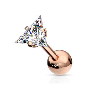 CRYSTAL TRIANGLE CUBIC ZIRCONIA BARBELL