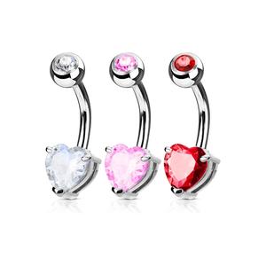 3 PACK OF CRYSTAL LOVE HEART BELLY BARS