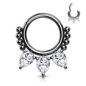 CRYSTAL TEARDROP BEADED HINGE CLOSE HOOP