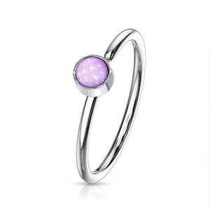 ILLUMINATING OPAL CENTRE BENDABLE NOSE RING - 8MM