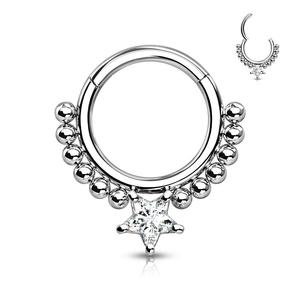 Sparkle Star front facing hinge close hoop