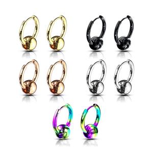 CAPTIVE BALL STAINLESS STEEL 12MM HOOP EARRINGS