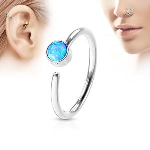 OPAL CENTRE BENDABLE NOSE RING - 8MM