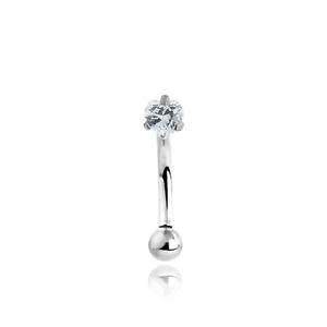 MINI CRYSTAL LOVE HEART 8MM CURVED BARBELL