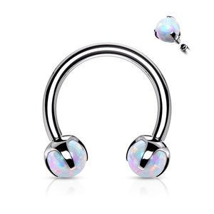 OPAL CIRCULAR HORSESHOE BARBELL - INTERNALLY THREADED - 8MM