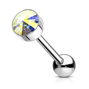 CRYSTAL TOP TONGUE BARBELL - 16MM