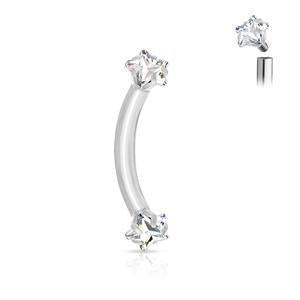 Sparkle star labret curved barbell for lip, rook, eyebrow