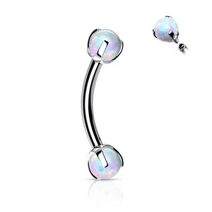 DOUBLE OPAL 8MM CURVED BARBELL