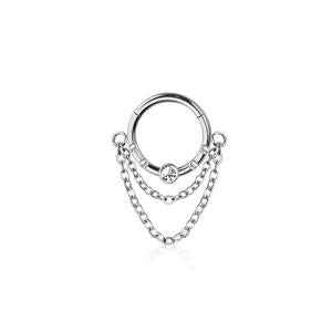 CRYSTAL LINED DOUBLE CHAIN 8MM HOOP