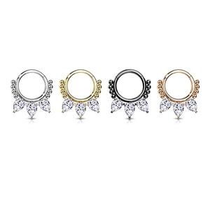 CRYSTAL TEARDROP BEADED HINGE CLOSE HOOP