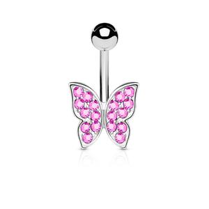 CRYSTAL BUTTERFLY BELLY BAR