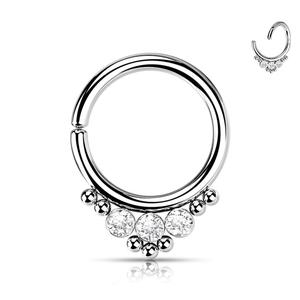 16 GAUGE TRIPLE GEM BENDABLE HOOP RING FOR NOSE & EAR