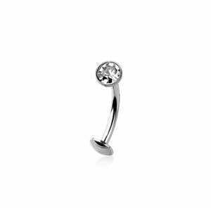 FLOATING THREADLESS CRYSTAL BELLY BAR -12MM