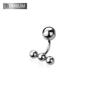 IMPLANT GRADE TITANIUM VCH CHRISTINA CURVED BARBELL TRIPLE BEADED