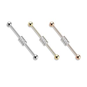 QUAD JEWELLED INDUSTRIAL BARBELL