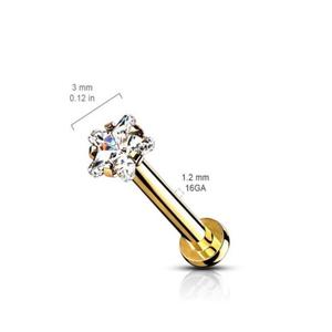 DAINTY CRYSTAL STAR MICRO FLAT BACK LABRET - 6MM & 8MM