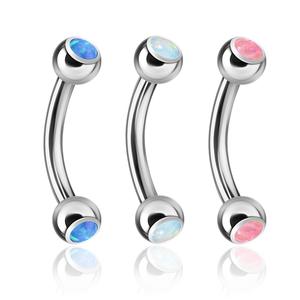 MINI DOUBLE OPAL 8MM CURVED BARBELL