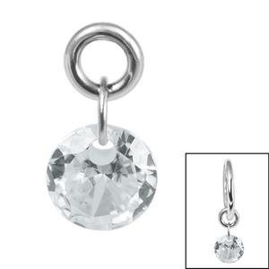 TITANIUM CRYSTAL FLOATING CHARM FOR HOOPS