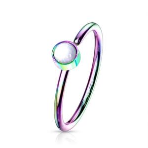 ILLUMINATING OPAL CENTRE BENDABLE NOSE RING - 8MM