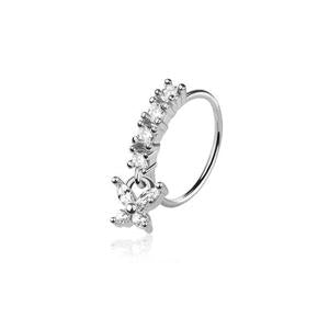 CRYSTAL BUTTERFLY CHARM NOSE RING - 8MM