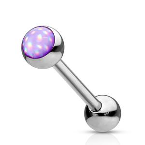 ILLUMINATING OPAL CENTRE TONGUE BAR - 16MM