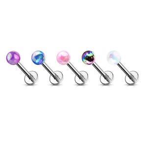 METALLIC TOP FLAT BACK LABRET STUD - 8MM