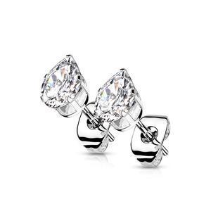 CRYSTAL TEARDROP STUDS - STAINLESS STEEL