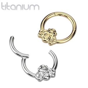 TITANIUM BUMBLE BEE HINGE CLOSE HOOP - 8MM