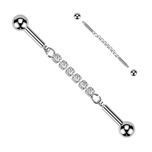 CRYSTAL CHAIN INDUSTRIAL BARBELL - 14 GAUGE - 38MM