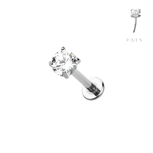 CRYSTAL DAINTY THREADLESS FLAT BACK LABRET - 6MM - 12MM