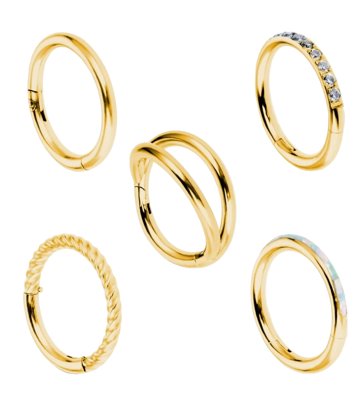 5 PIECE DOUBLE LOOP NOSE RING EDITION MULTI PACK - 18 GAUGE -8MM