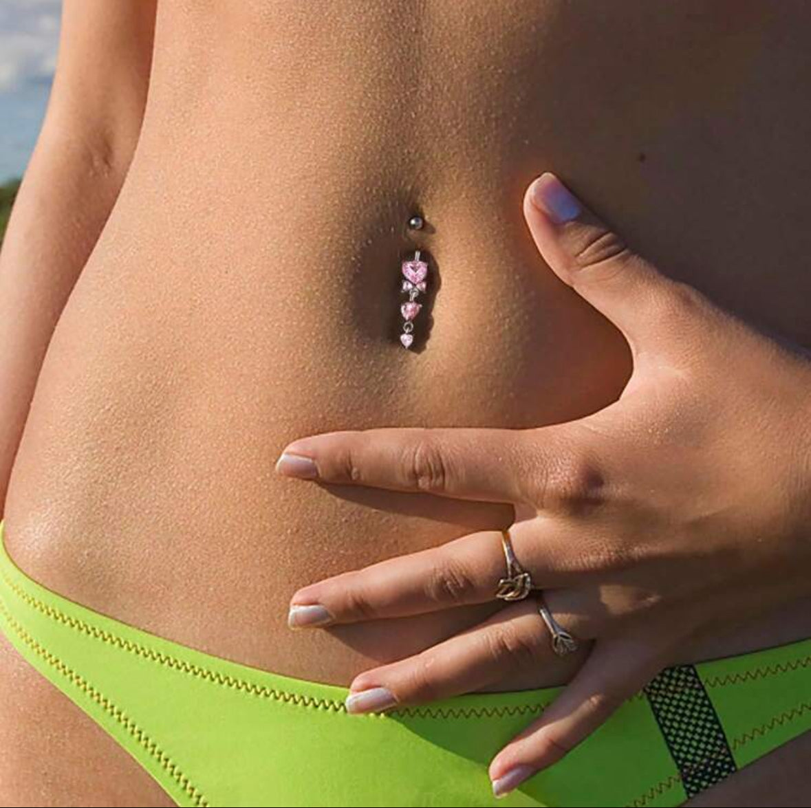 MULTI PACK OF 8 PINK BELLY BAR - 10MM - 14 GAUGE