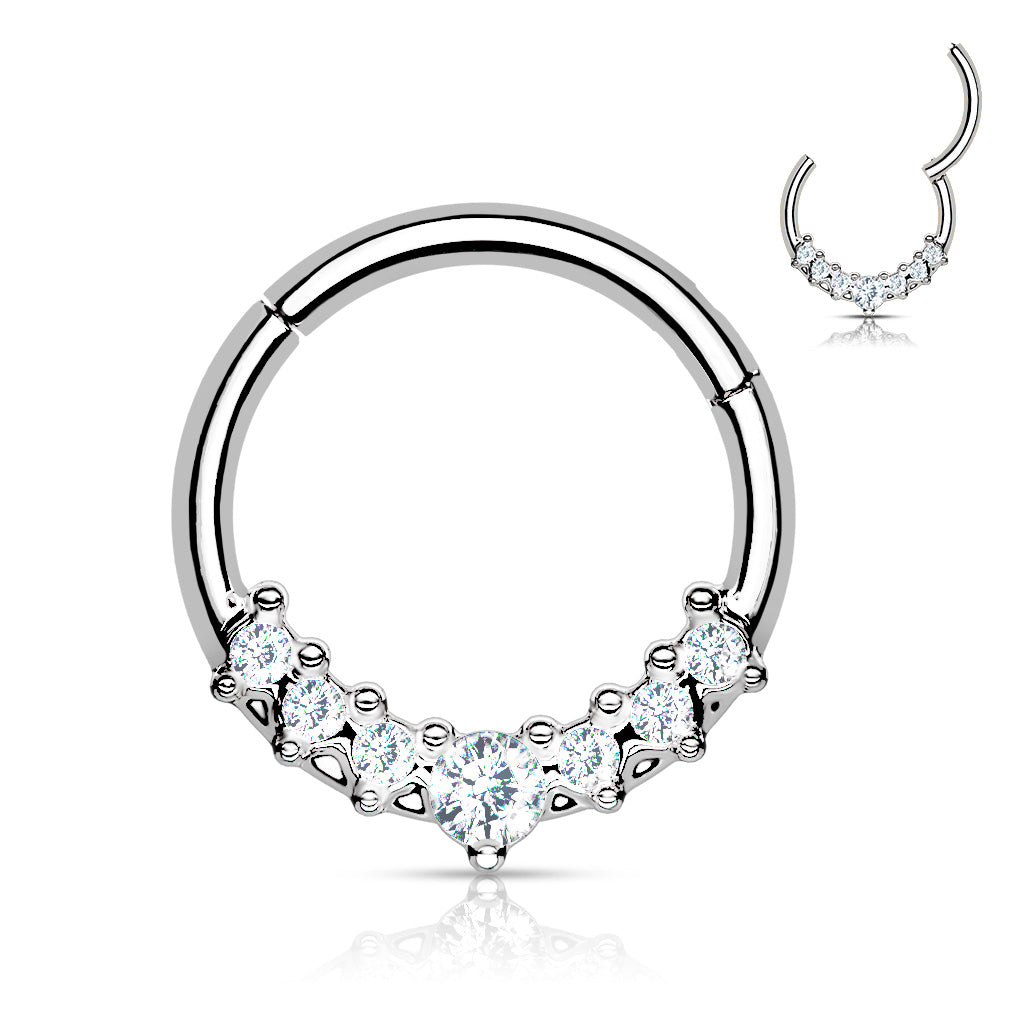 DAINTY CRYSTAL LINED HOOP