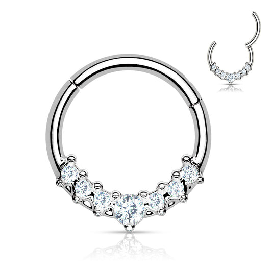 DAINTY CRYSTAL LINED HOOP - 8MM