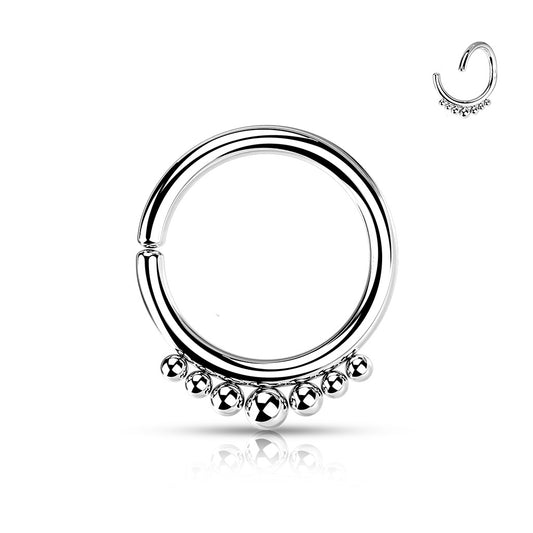 DAINTY BEADED BENDABLE HOOP - 8MM