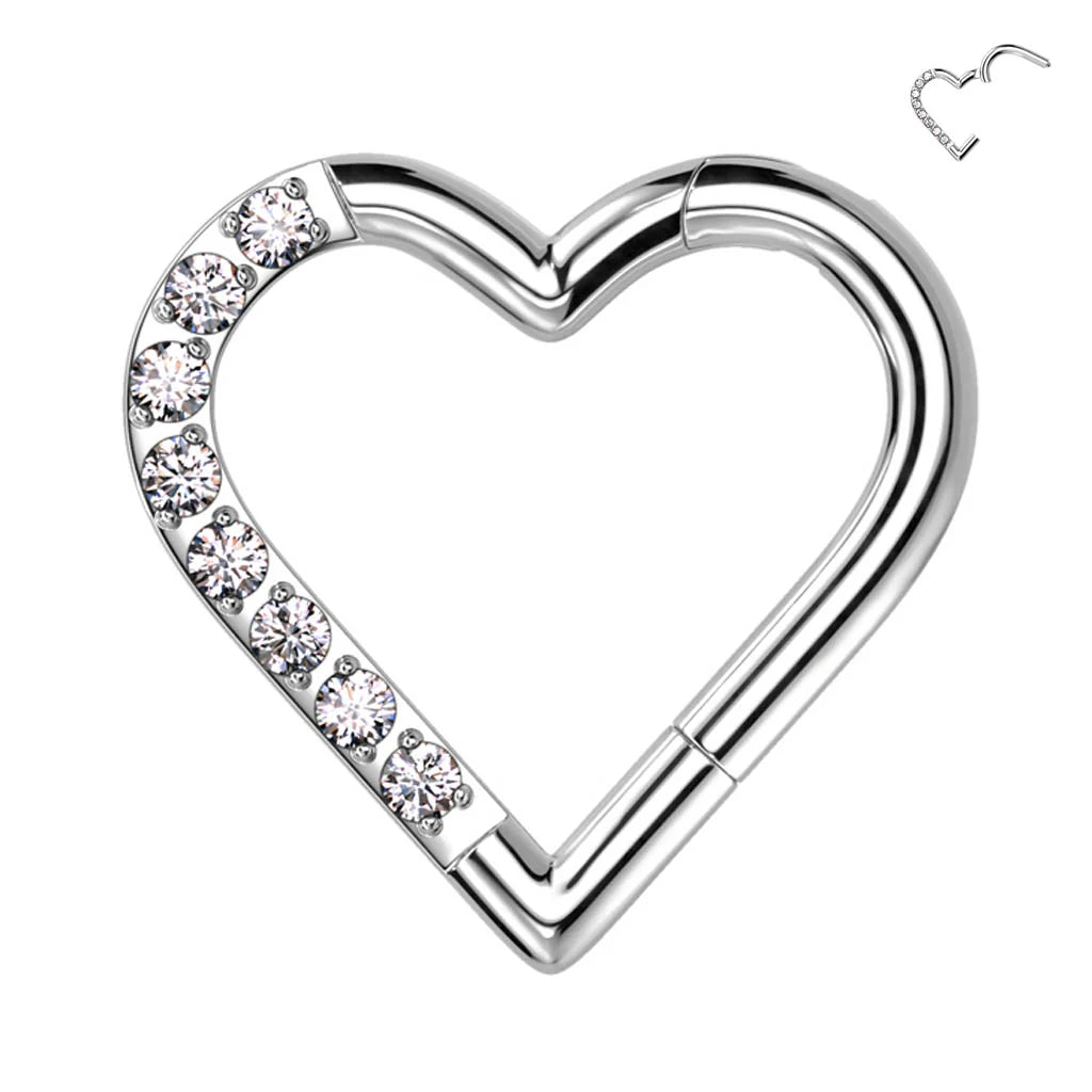 CRYSTAL LOVE HEART HOOP- 8MM RIGHT SIDE CRYSTAL FOR DAITH, HELIX & ROOK