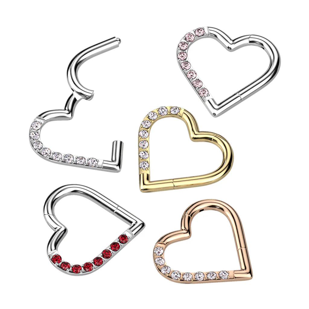 CRYSTAL LOVE HEART HOOP- 8MM RIGHT SIDE CRYSTAL FOR DAITH, HELIX & ROOK