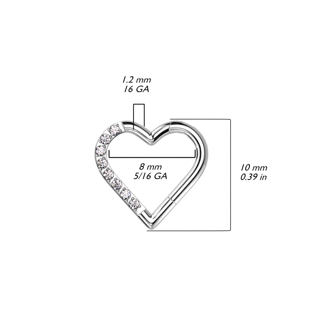 CRYSTAL LOVE HEART HOOP- 8MM RIGHT SIDE CRYSTAL FOR DAITH, HELIX & ROOK