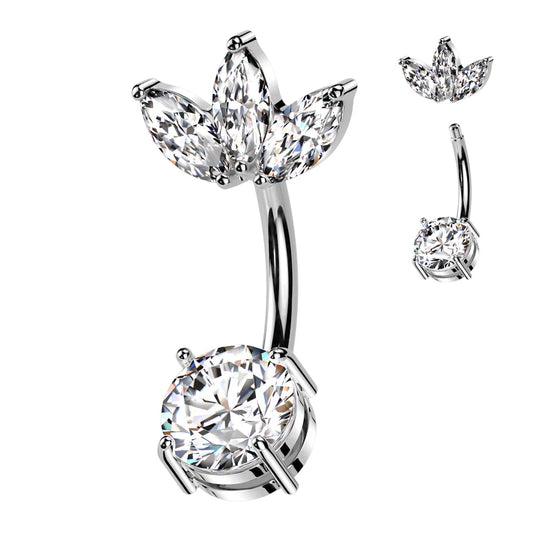 CRYSTAL MARQUISE BELLY BAR -10MM