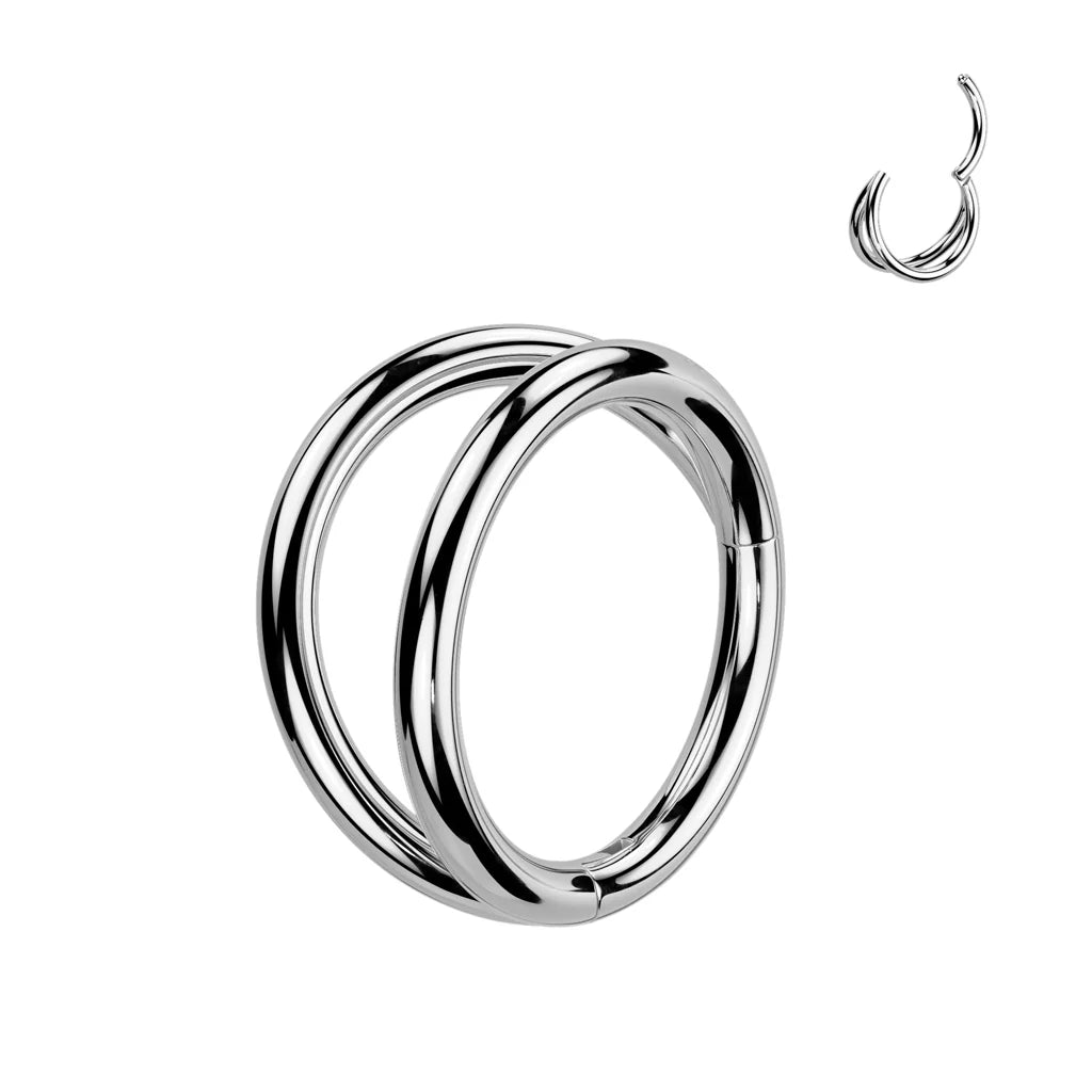 16 GAUGE DOUBLE LOOP HINGE HOOP FOR SEPTUM - EAR