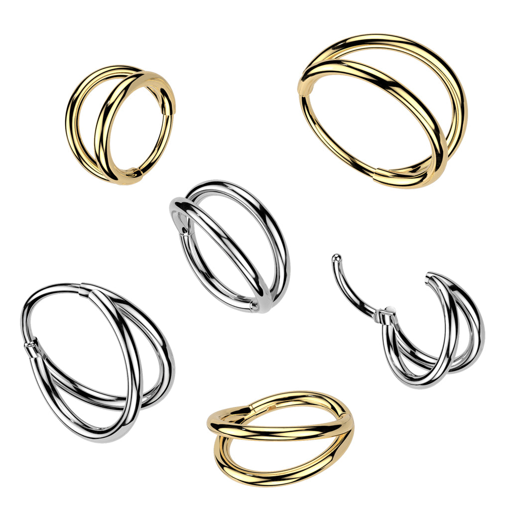 DOUBLE LOOP CLICKER NOSE RING HOOP