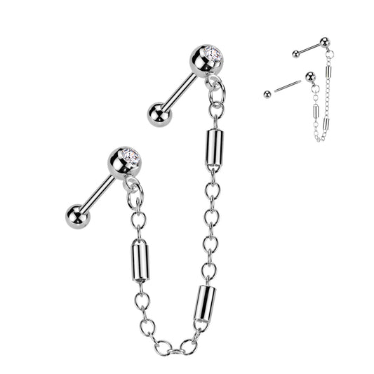 DOUBLE BARBELL CHAIN CONNECTOR STUDS - 8MM