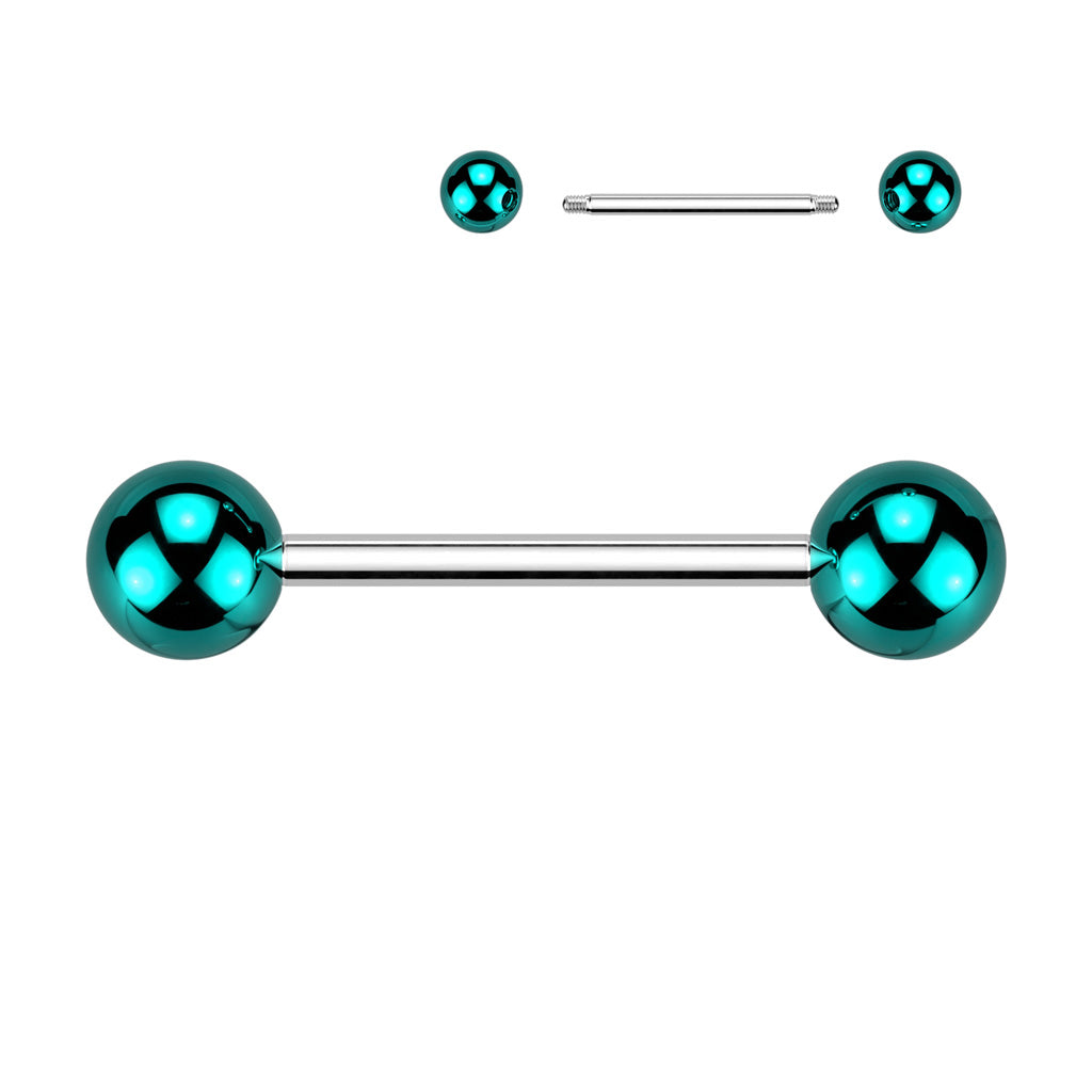 BLUE DOUBLE METALLIC BARBELL- 16MM