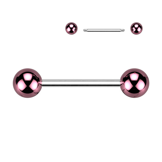 PINK DOUBLE METALLIC  BARBELL- 16MM