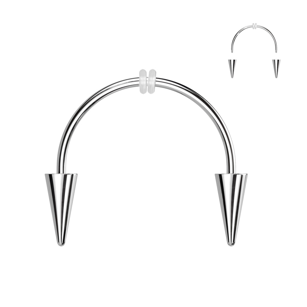 VAMPIRE FANGS SMILEY HORSESHOE CIRCULAR BARBELL-19MM