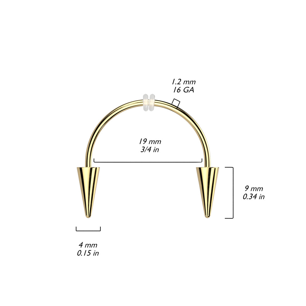 VAMPIRE FANGS SMILEY HORSESHOE CIRCULAR BARBELL-19MM